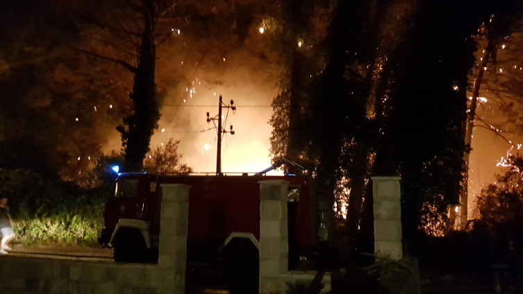 Tivat: Vatrogasci brane kuće od vatrene stihije