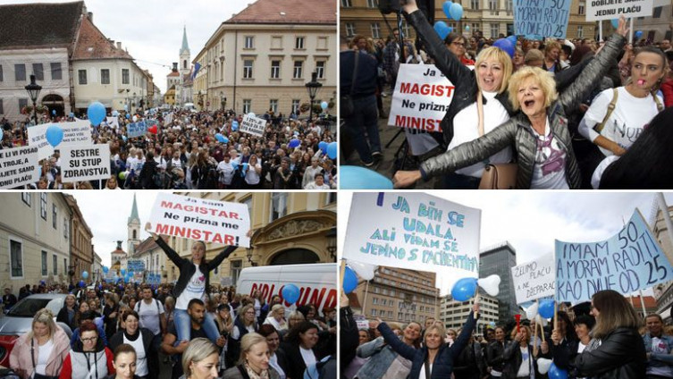 Protesti medicinskih sestara i tehničara u Hrvatskoj, zahtijevaju više plaće