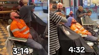 Muškarac zaspao usred šišanja u frizerskom salonu, snimka je hit